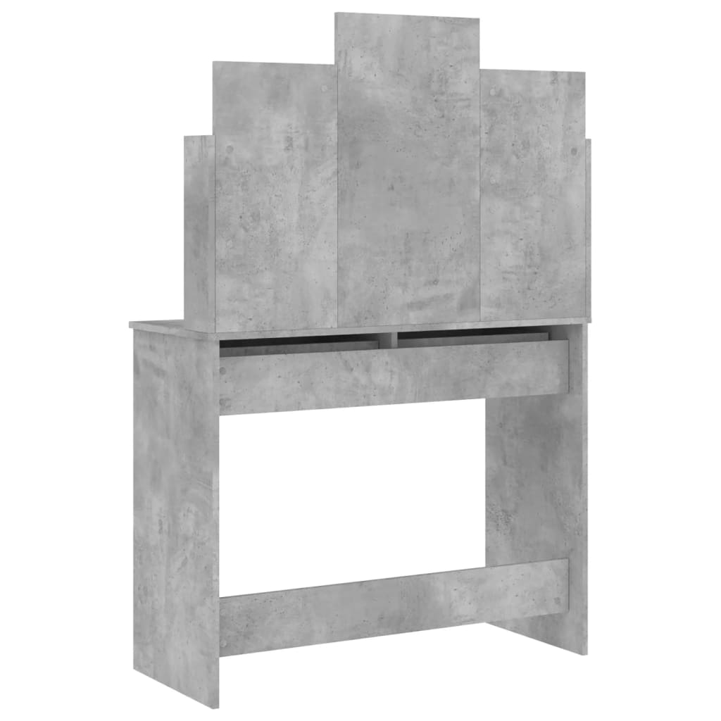 vidaXL Toaletní stolek se zrcadlem betonově šedý 96 x 39 x 142 cm