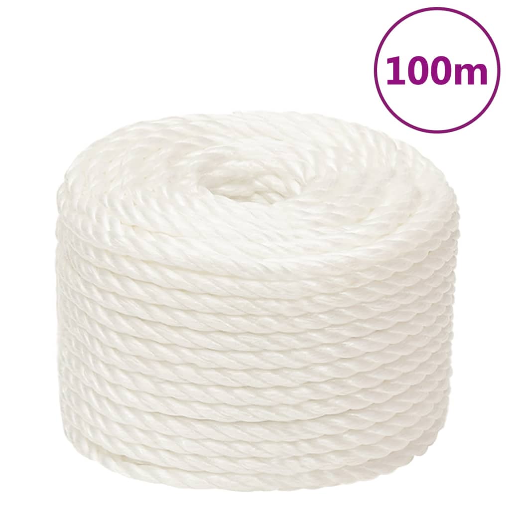 vidaXL Pracovní lano bílé 14 mm 100 m polypropylen