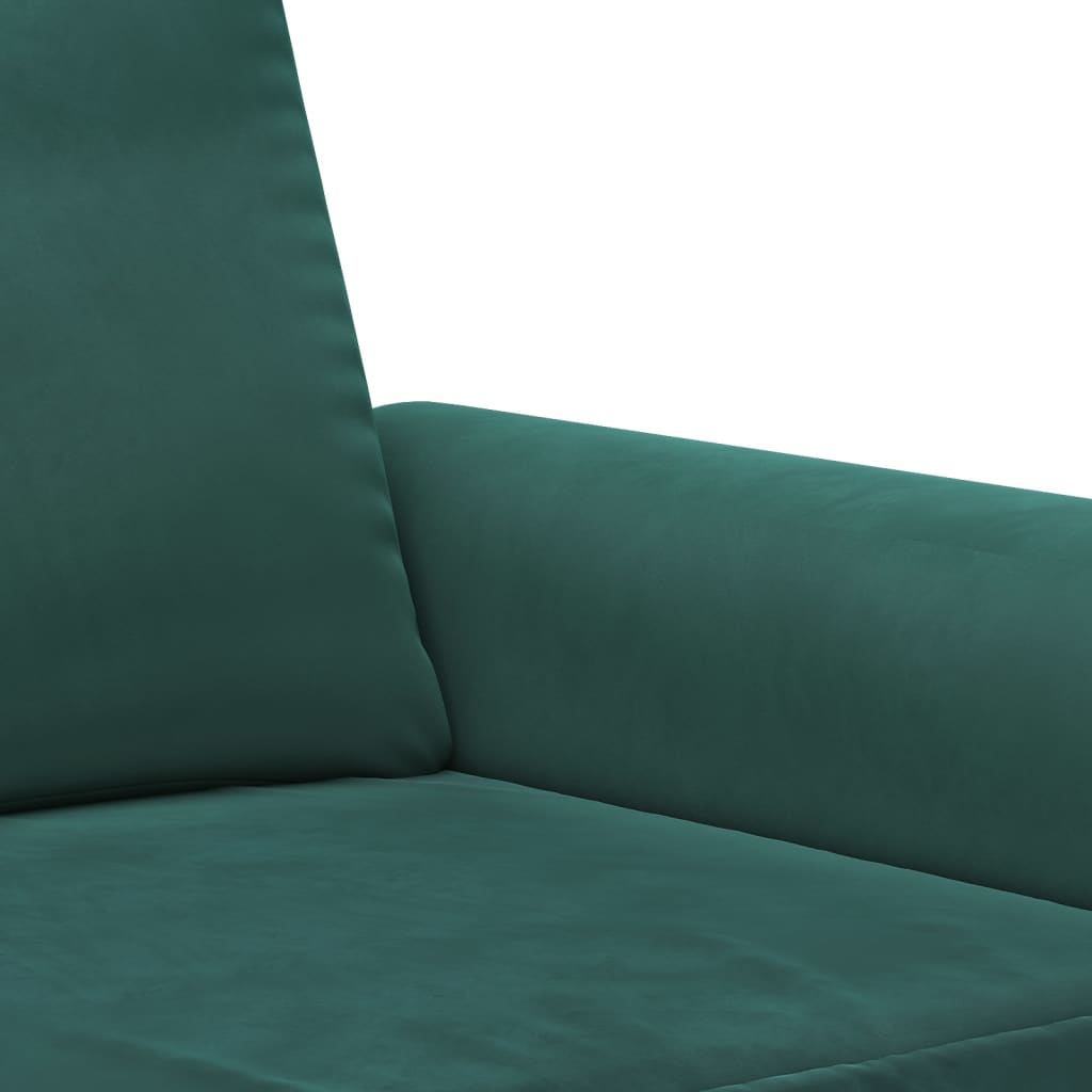 vidaXL 3dílná sedací souprava s poduškami tmavě zelená samet