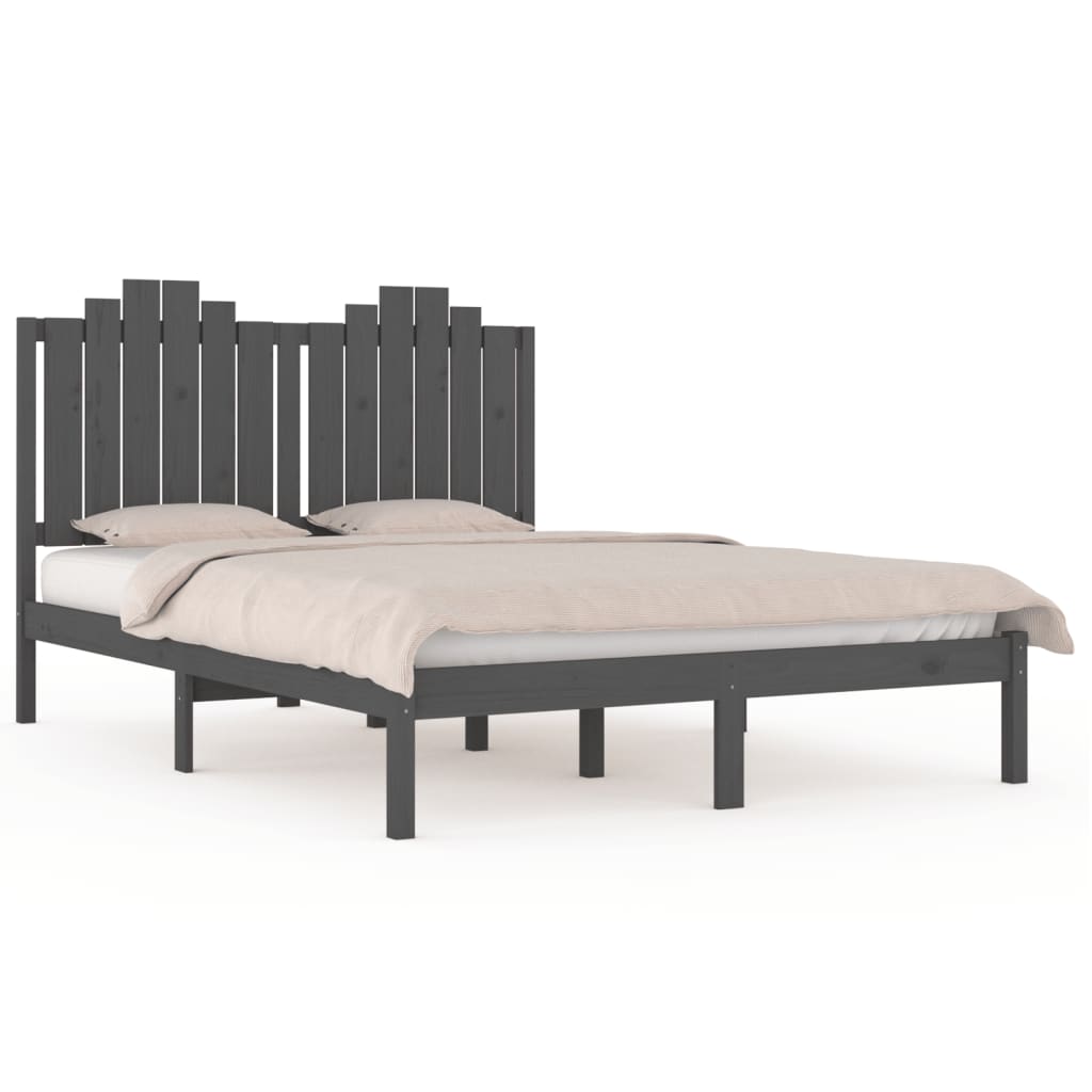 vidaXL Rám postele šedý masivní borovice 120 x 200 cm