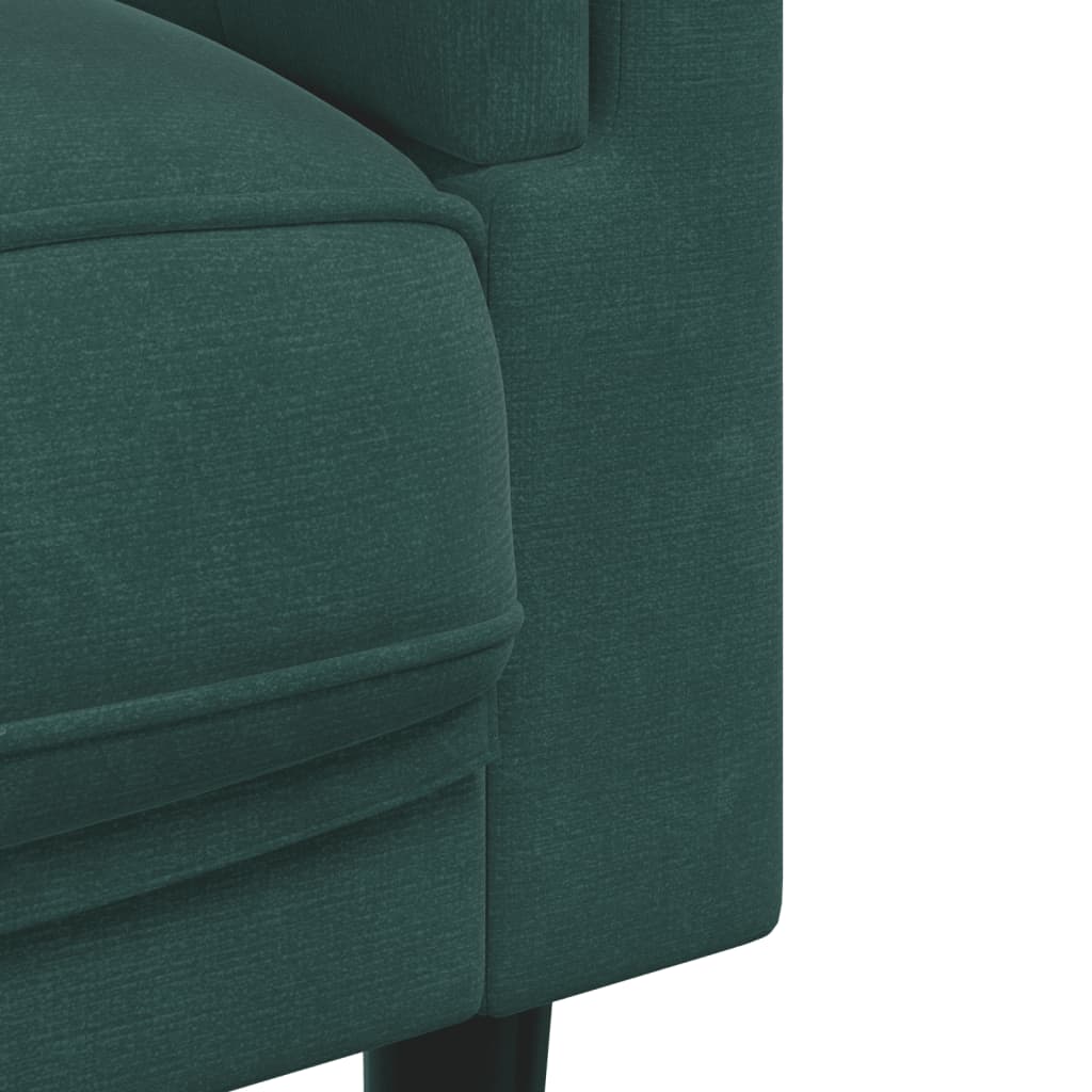 vidaXL 3dílná sedací souprava s polštáři tmavě zelená samet