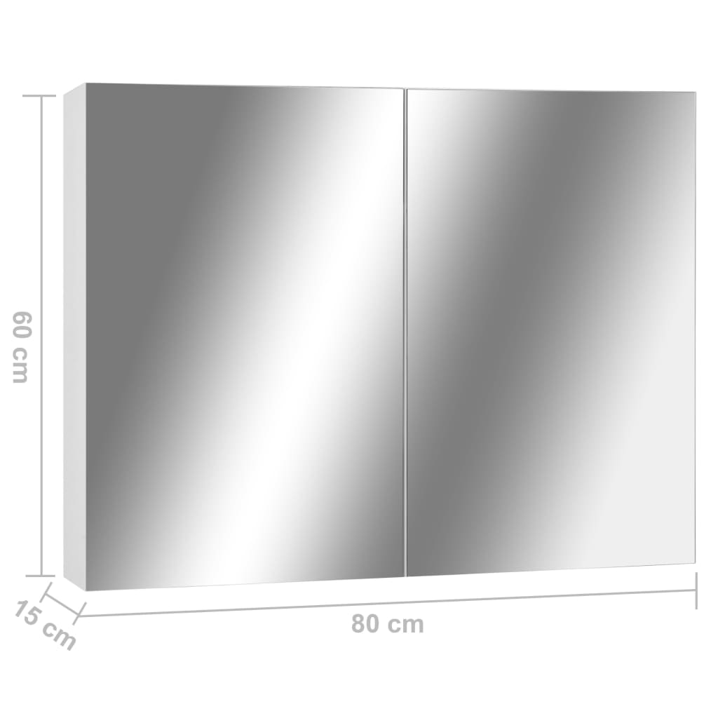 vidaXL Koupelnová zrcadlová skříňka bílá 80 x 15 x 60 cm MDF