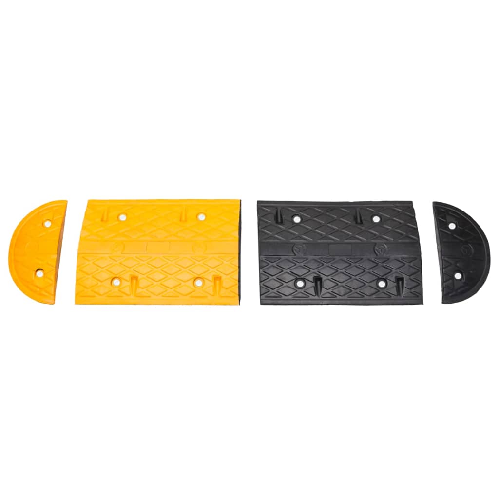 vidaXL Zpomalovací práh žlutý a černý 226 x 32,5 x 4 cm pryž