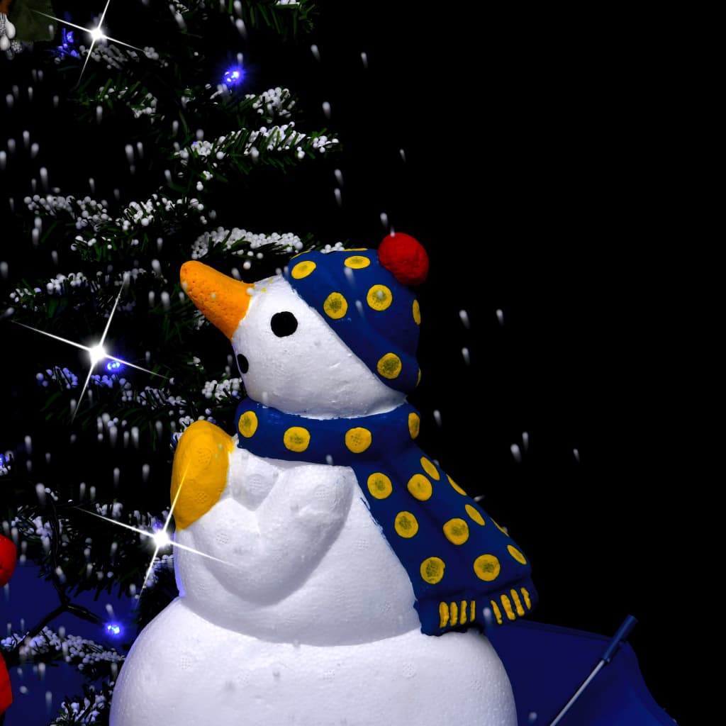 vidaXL Sněžící vánoční stromek s deštníkovým stojanem modrý 170 cm PVC