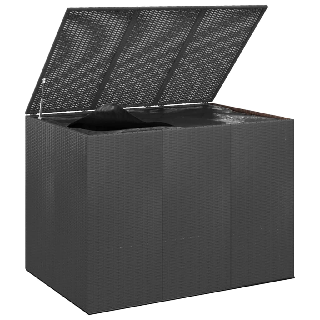 vidaXL Zahradní úložný box PE ratan 145 x 100 x 103 cm černý