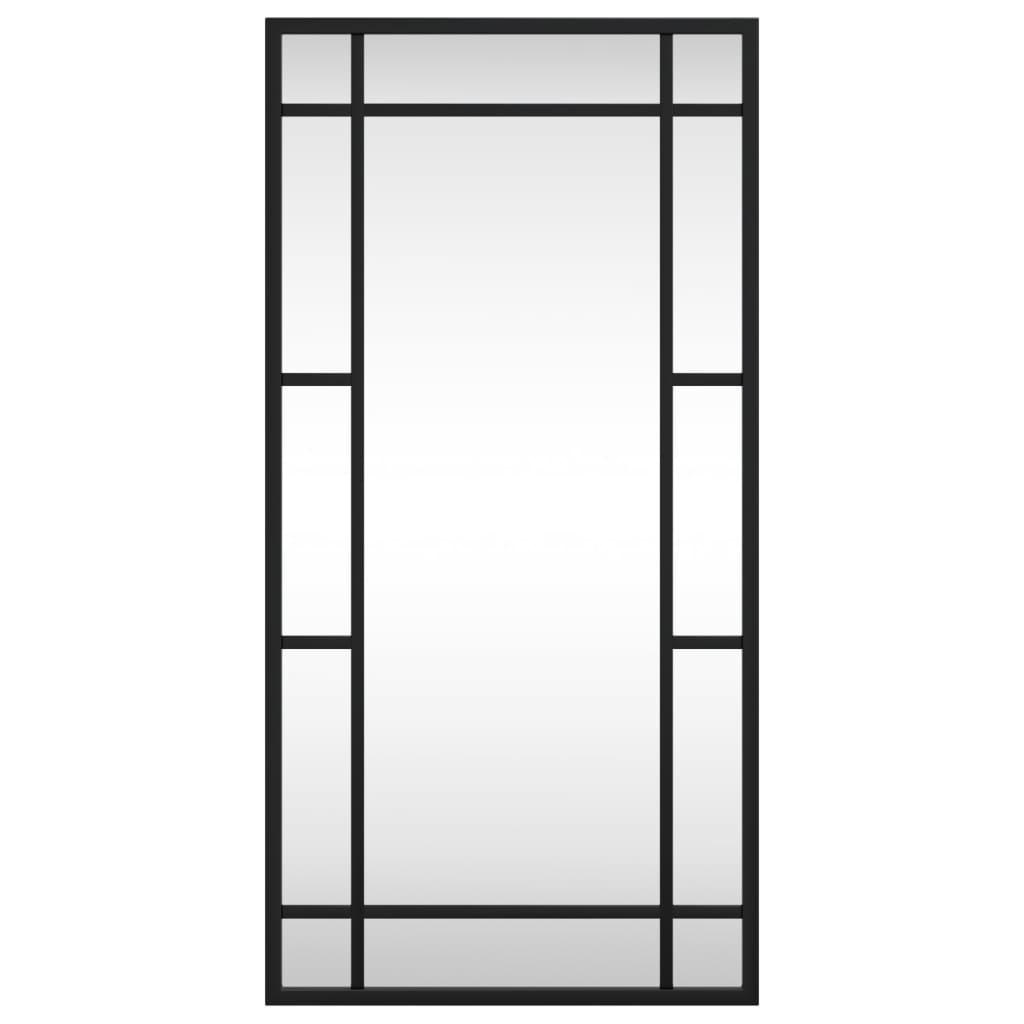 vidaXL Nástěnné zrcadlo černé 30 x 60 cm obdélník železo