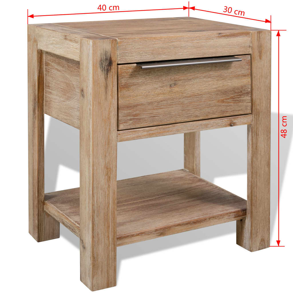 vidaXL Noční stolek masivní akáciové dřevo 40x30x48 cm