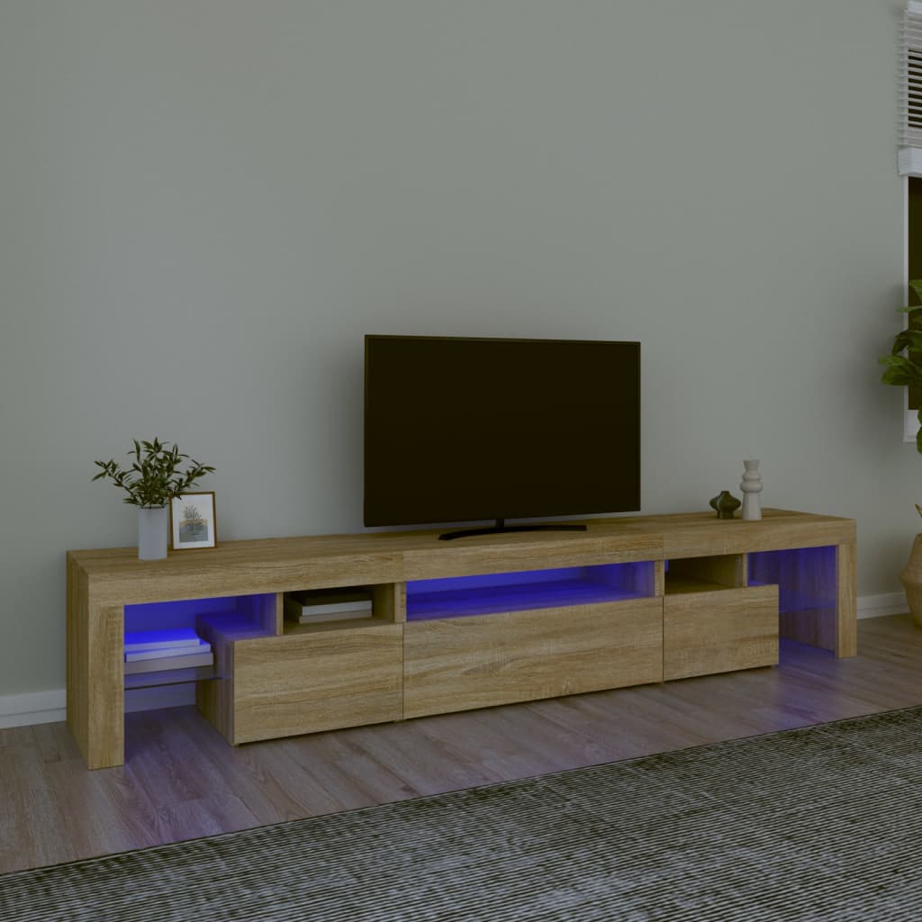 vidaXL TV skříňka s LED osvětlením dub sonoma 215x36,5x40 cm
