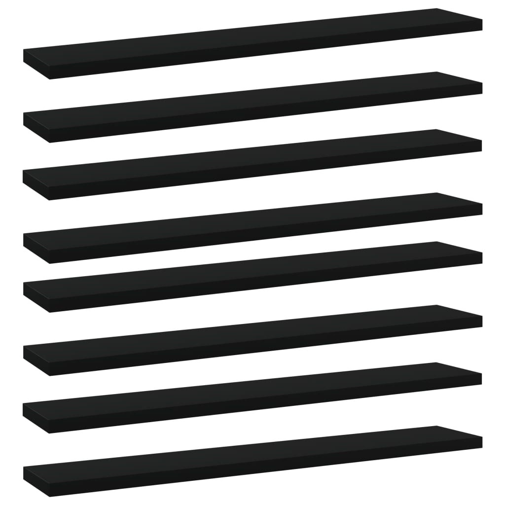 vidaXL Přídavné police 8 ks černé 60 x 10 x 1,5 cm dřevotříska