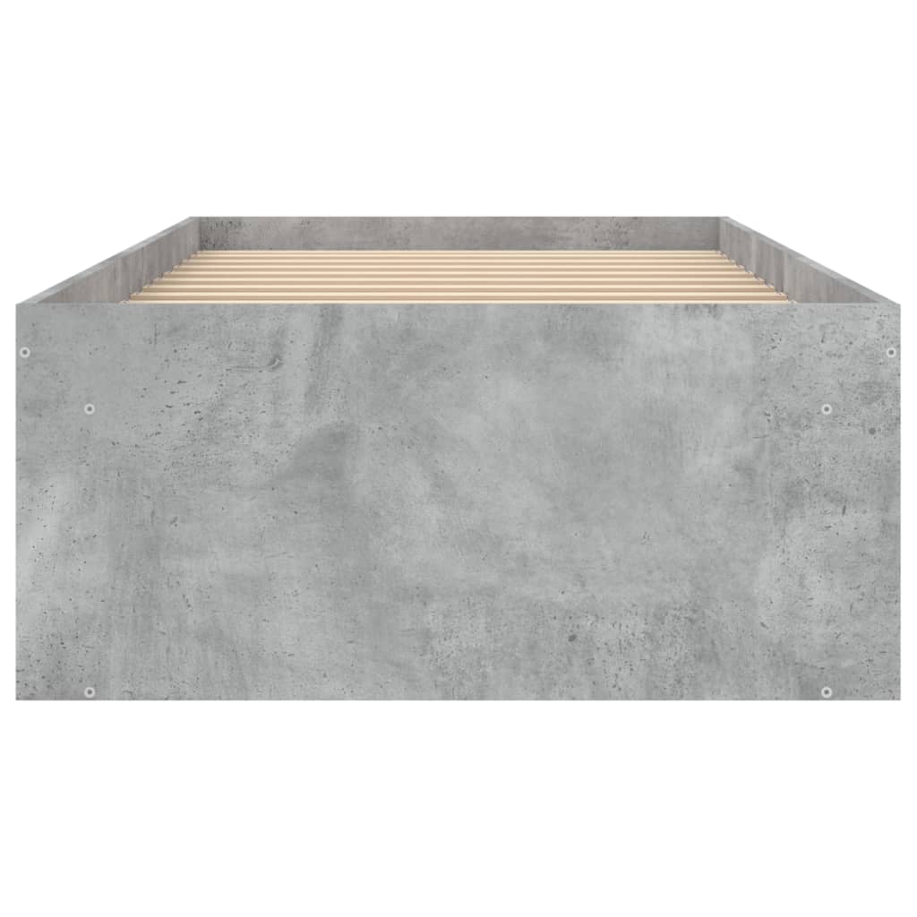 vidaXL Rám postele betonově šedý 75 x 190 cm Small Single