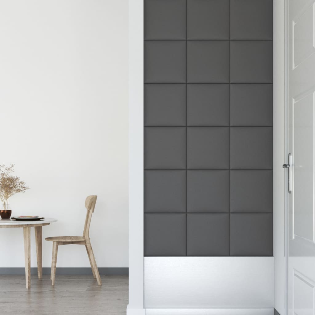 vidaXL Nástěnné panely 12 ks šedé 30 x 30 cm umělá kůže 1,08 m²