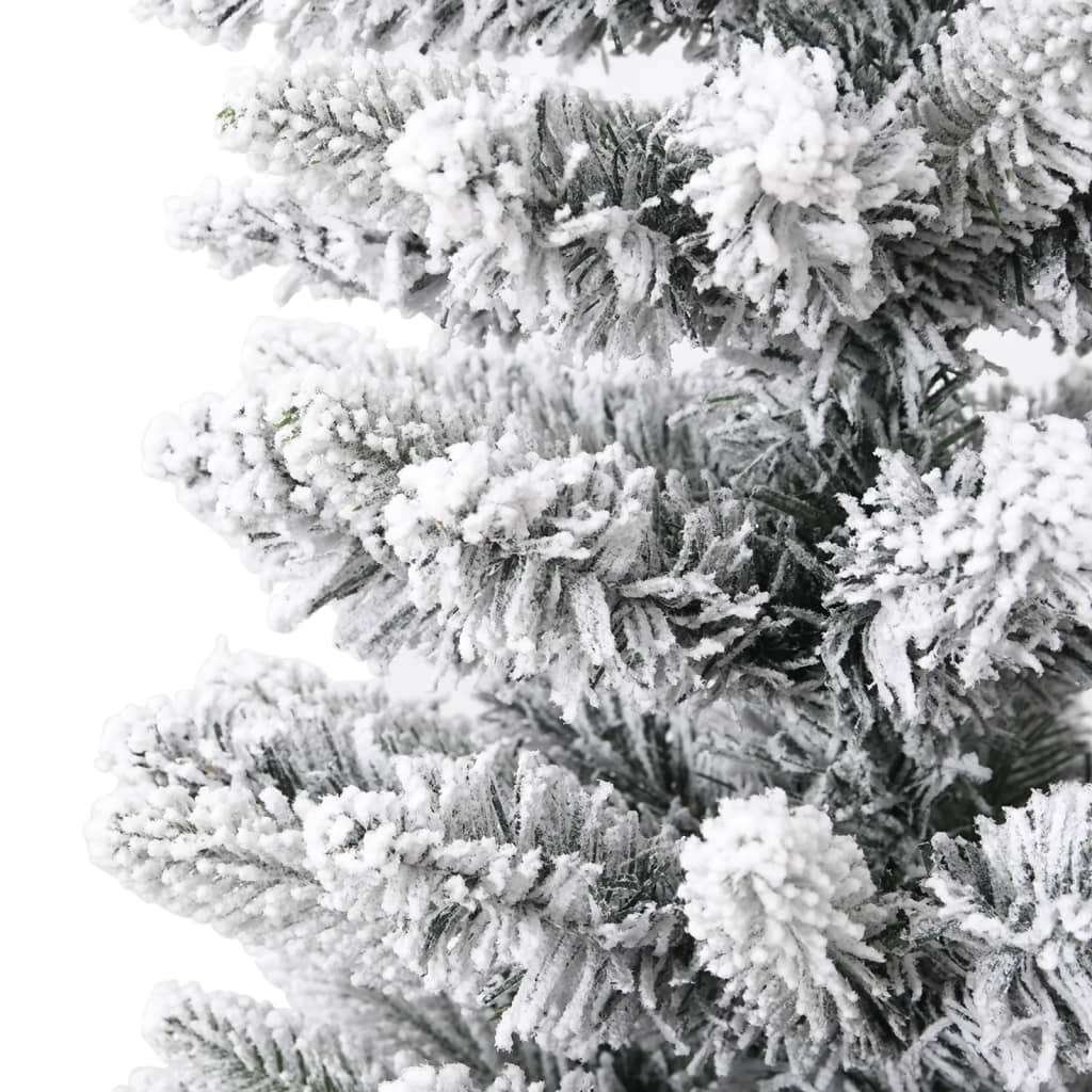 vidaXL Umělý úzký vánoční stromek se sněhem 210 cm PVC a PE