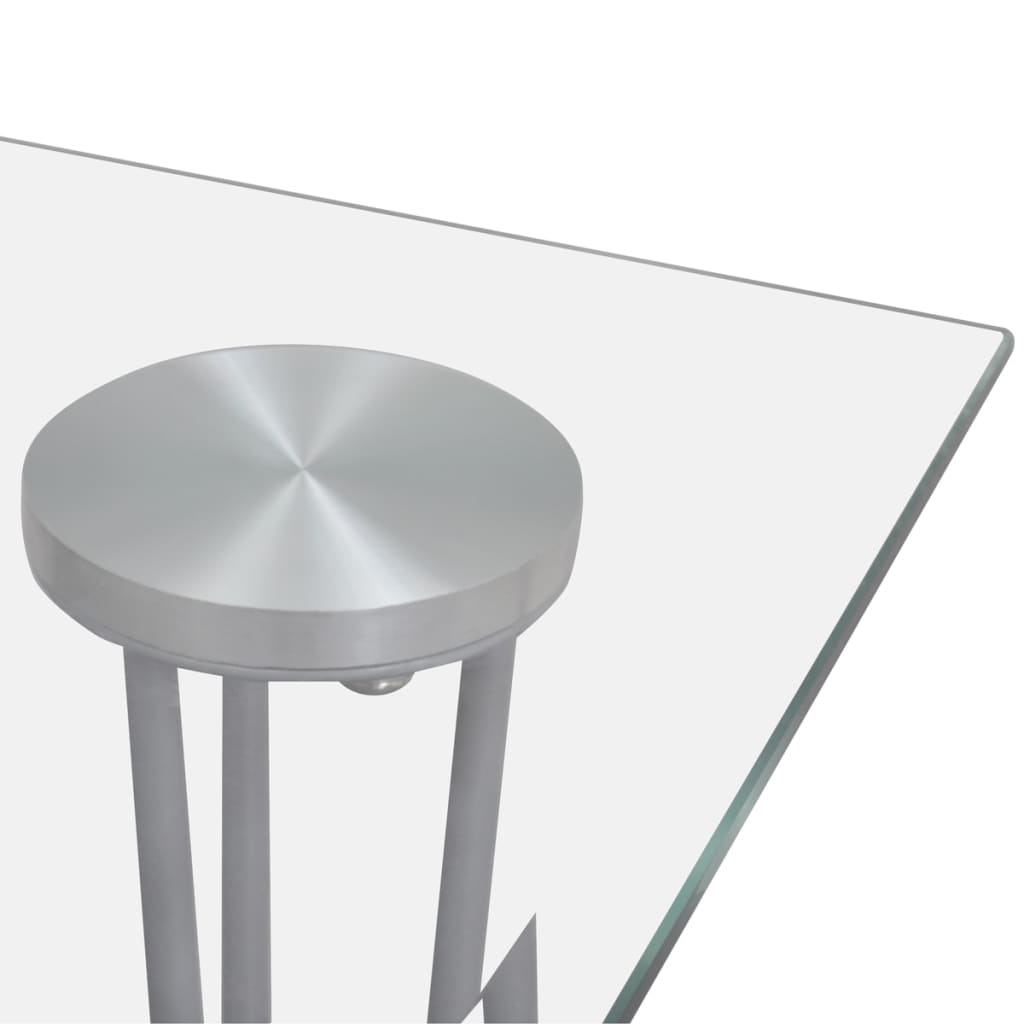 Jídelní stůl s průhlednou skleněnou deskou