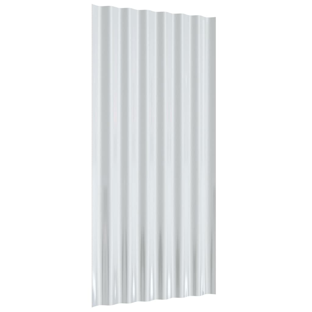 vidaXL Střešní panely 12 ks práškově lakovaná ocel šedé 80 x 36 cm
