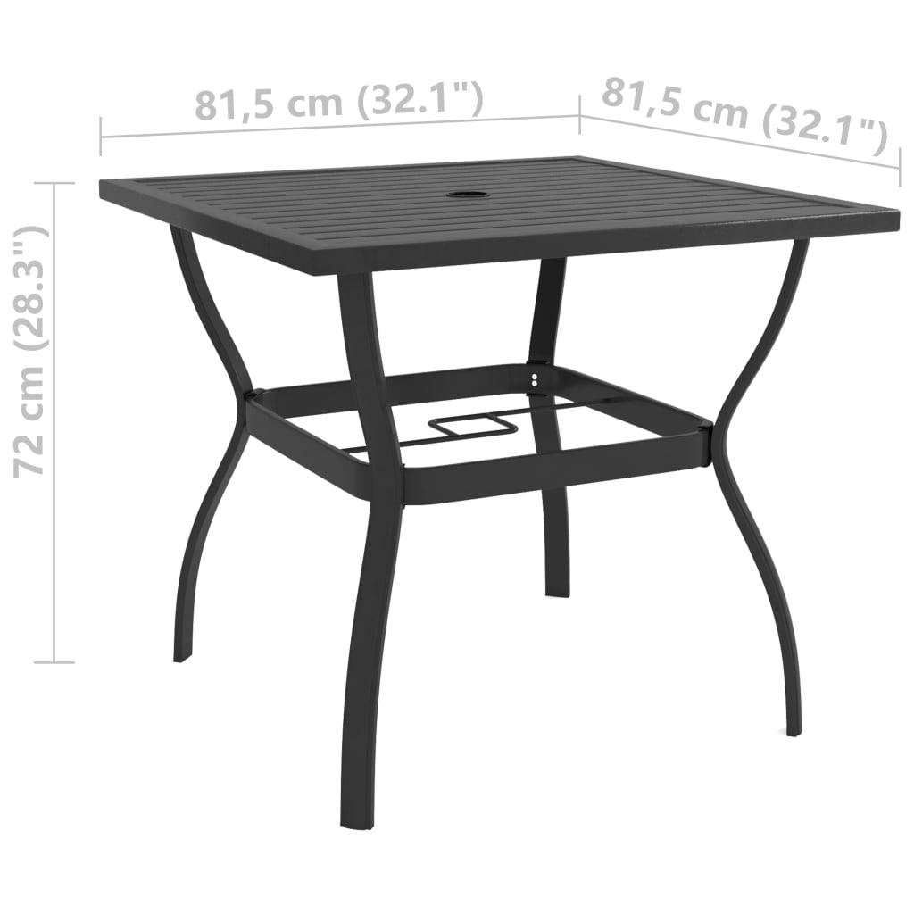 vidaXL Zahradní stůl antracitový 81,5 x 81,5 x 72 cm ocel