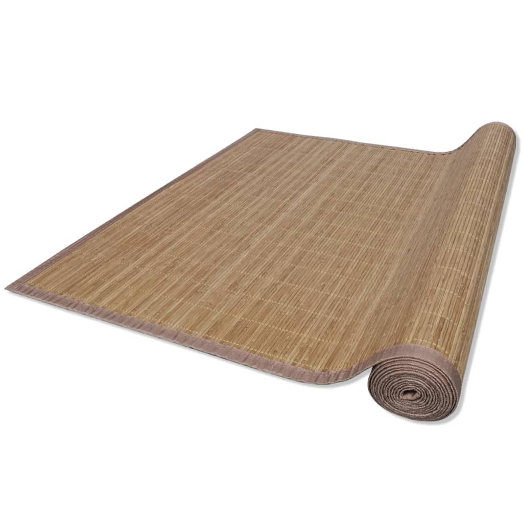 Obdélníková hnědá bambusová rohož / koberec 80 x 200 cm
