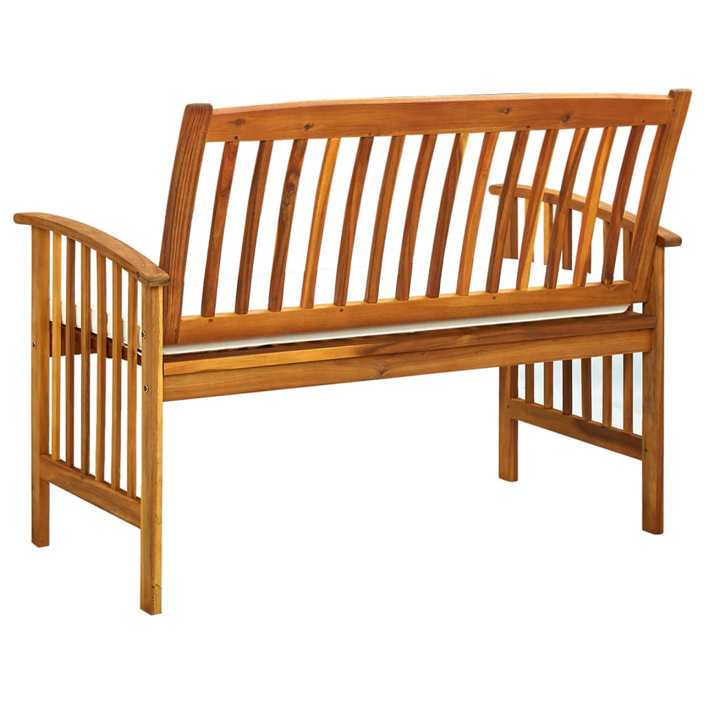 vidaXL Zahradní lavice s poduškou 119 cm masivní akáciové dřevo