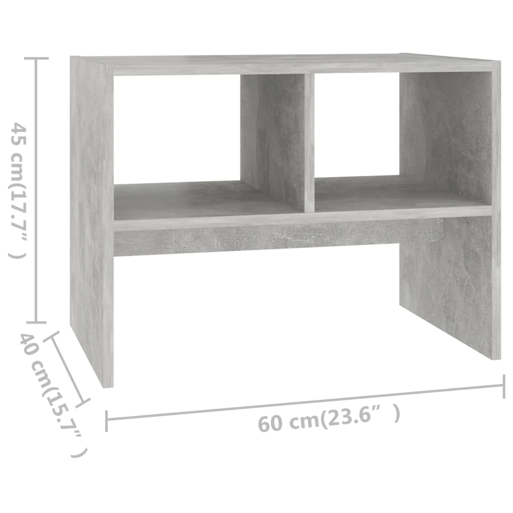 vidaXL Odkládací stolek betonově šedý 60 x 40 x 45 cm dřevotříska