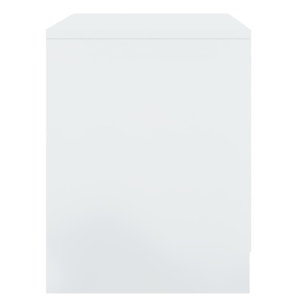 vidaXL Noční stolky 2 ks bílé vysoký lesk 45x34,5x44,5 cm dřevotříska