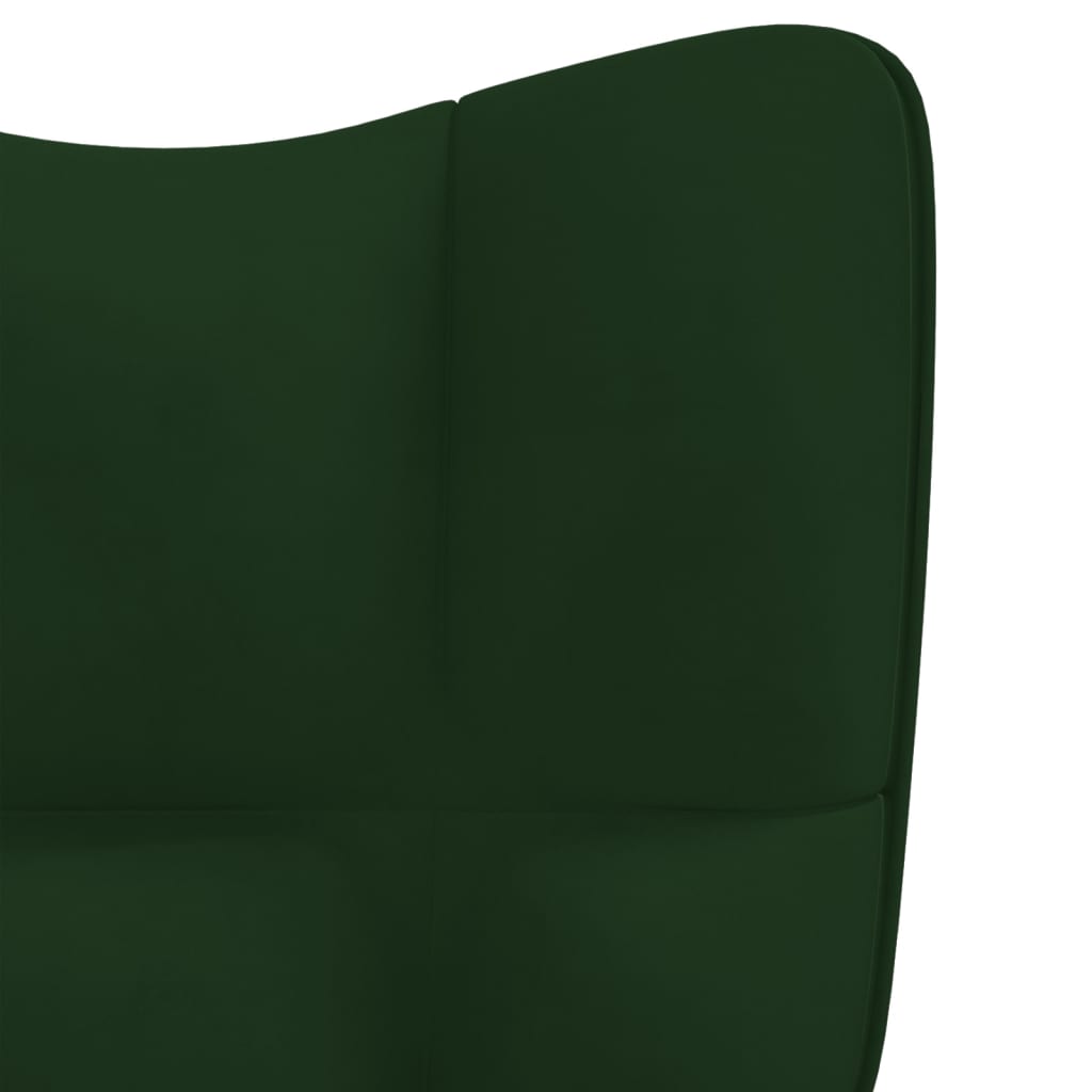vidaXL Relaxační křeslo tmavě zelené samet