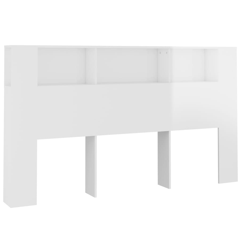 vidaXL Čelo postele s úložným prostorem lesklé bílé 180x18,5x104,5 cm