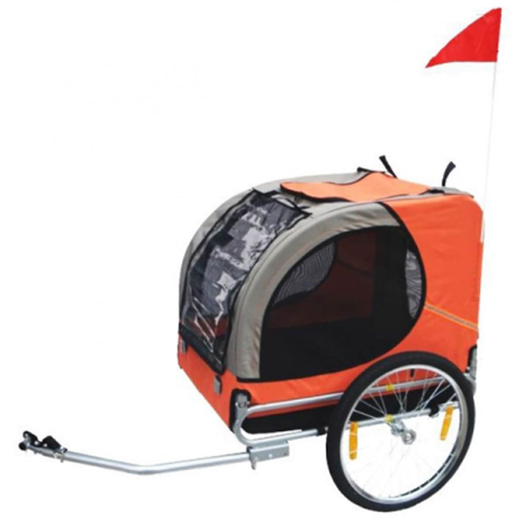 vidaXL Vozík za kolo pro psa Lassie oranžový