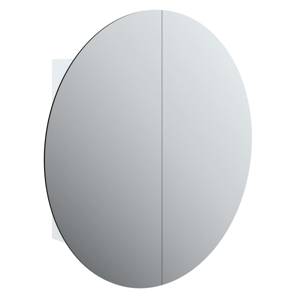 vidaXL Koupelnová skříňka s kulatým zrcadlem a LED bílá 54x54x17,5 cm