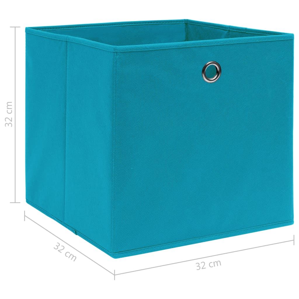 vidaXL Úložné boxy 10 ks bledě modré 32 x 32 x 32 cm textil