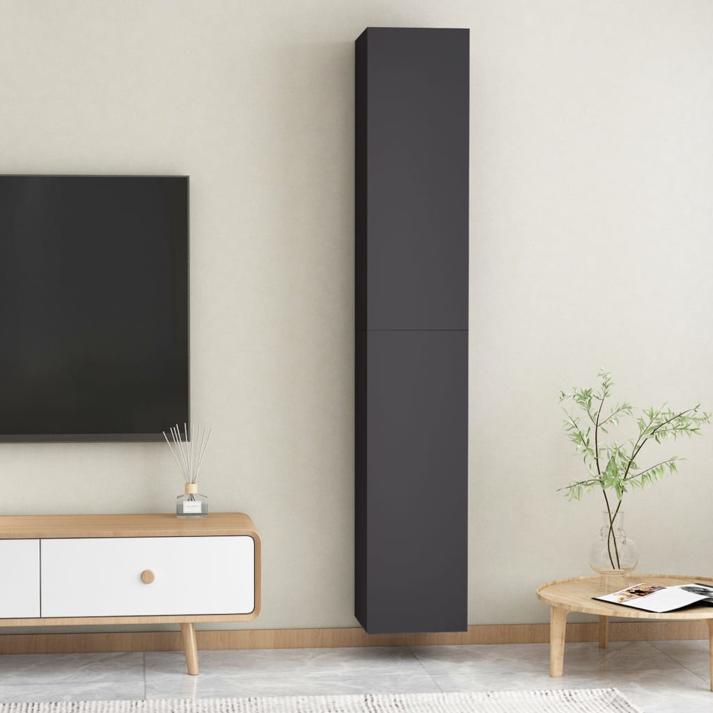 vidaXL TV stolky 2 ks šedé 30,5 x 30 x 90 cm dřevotříska