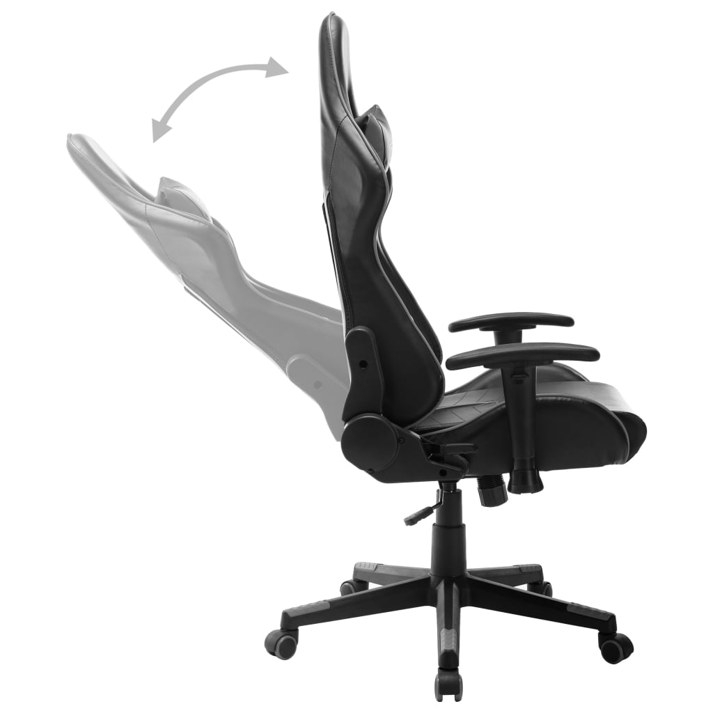 vidaXL Herní židle černá a šedá umělá kůže
