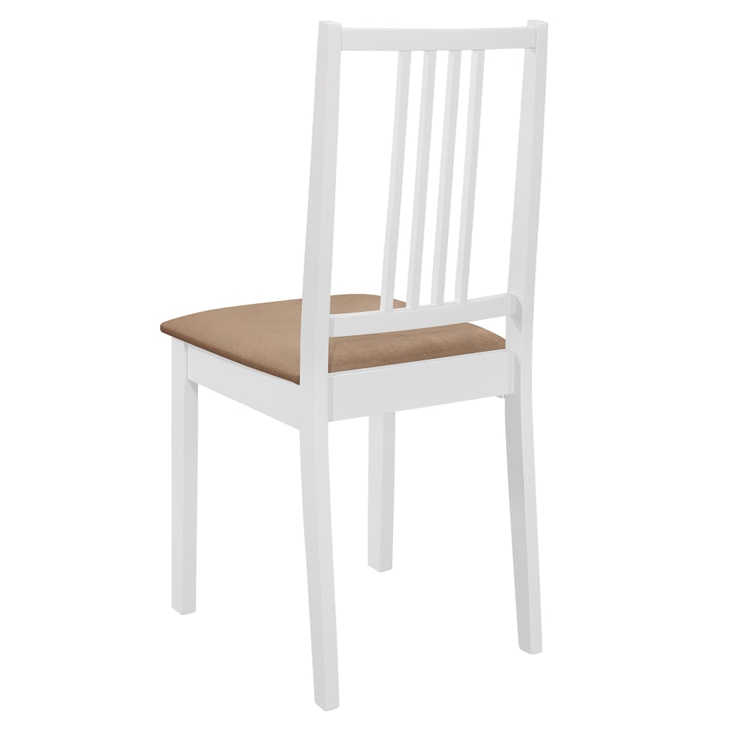 vidaXL Jídelní židle s poduškami 4 ks bílé masivní dřevo