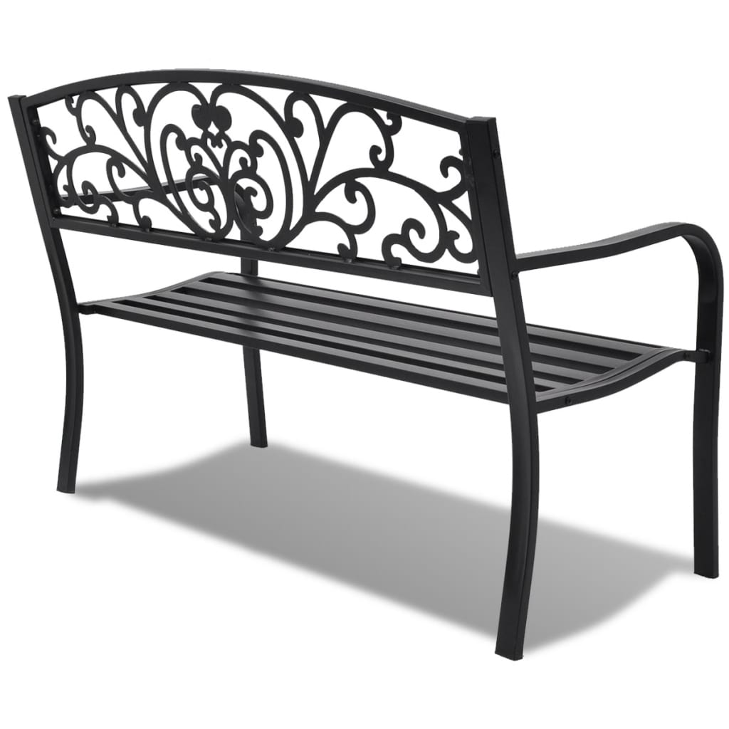 vidaXL Zahradní lavice 127 cm litý hliník černá