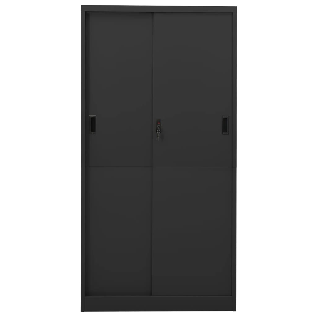 vidaXL Kancelářská skříň s posuvnými dveřmi antracit 90x40x180 cm ocel