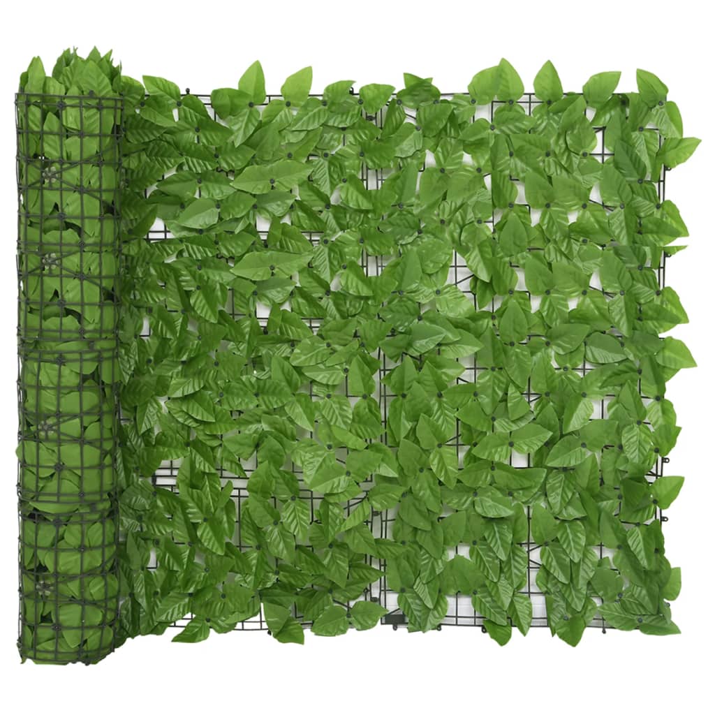 vidaXL Balkónová zástěna se zelenými listy 500 x 100 cm