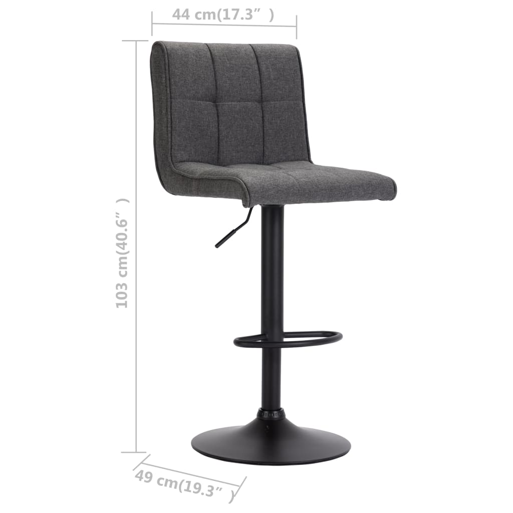 vidaXL Barová stolička tmavě šedá textil