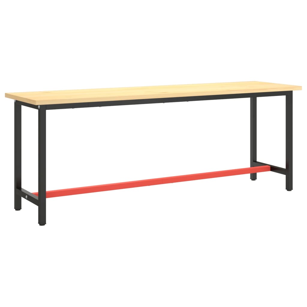 vidaXL Rám pracovního stolu matně černý a červený 210 x 50 x 79 cm kov