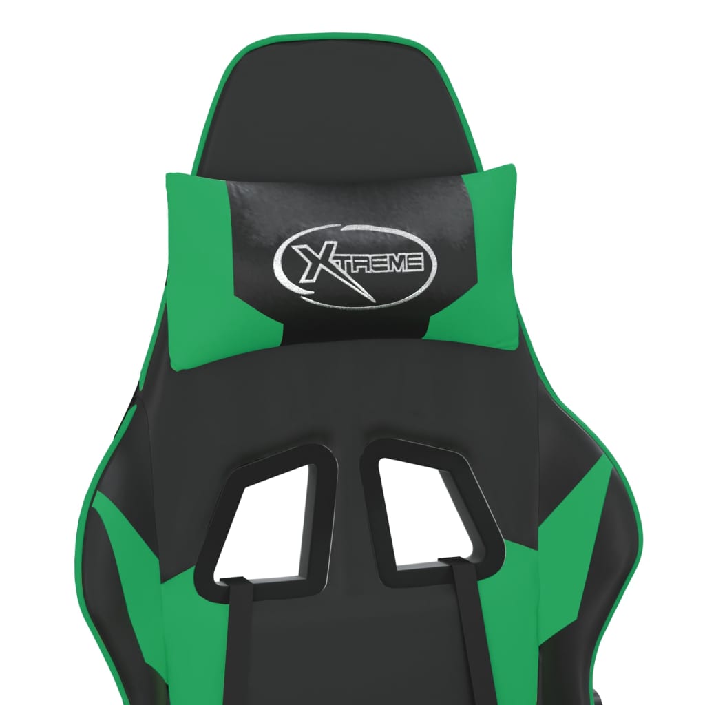 vidaXL Herní židle černá a zelená umělá kůže