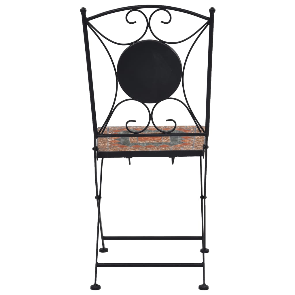 vidaXL Mozaikové bistro židle 2 ks oranžovo-šedé