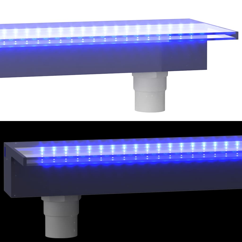 vidaXL Přelivový vodopád s RGB LED osvětlením akryl 60 cm