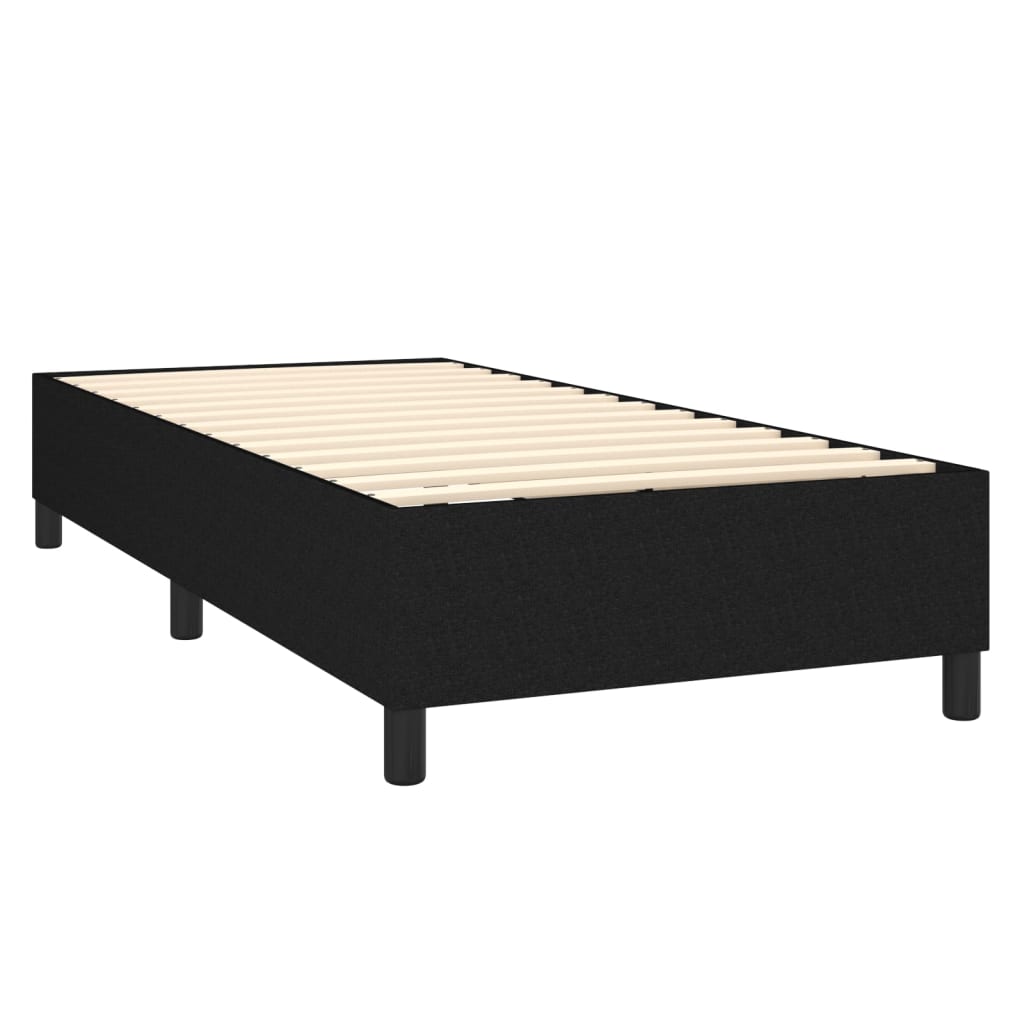 vidaXL Box spring postel s matrací černá 100 x 200 cm textil