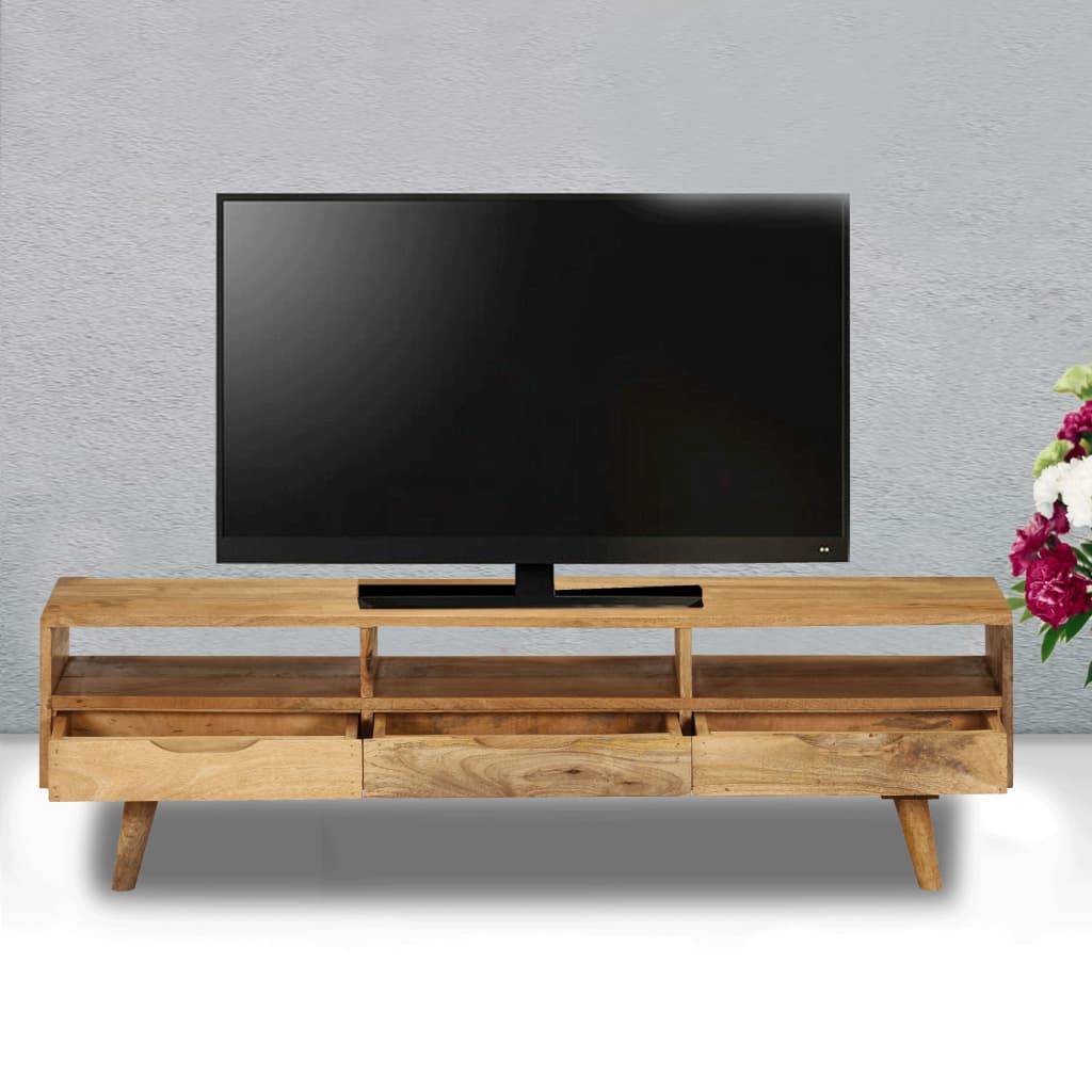 vidaXL TV stolek z masivního mangovníkového dřeva 140 x 30 x 41 cm