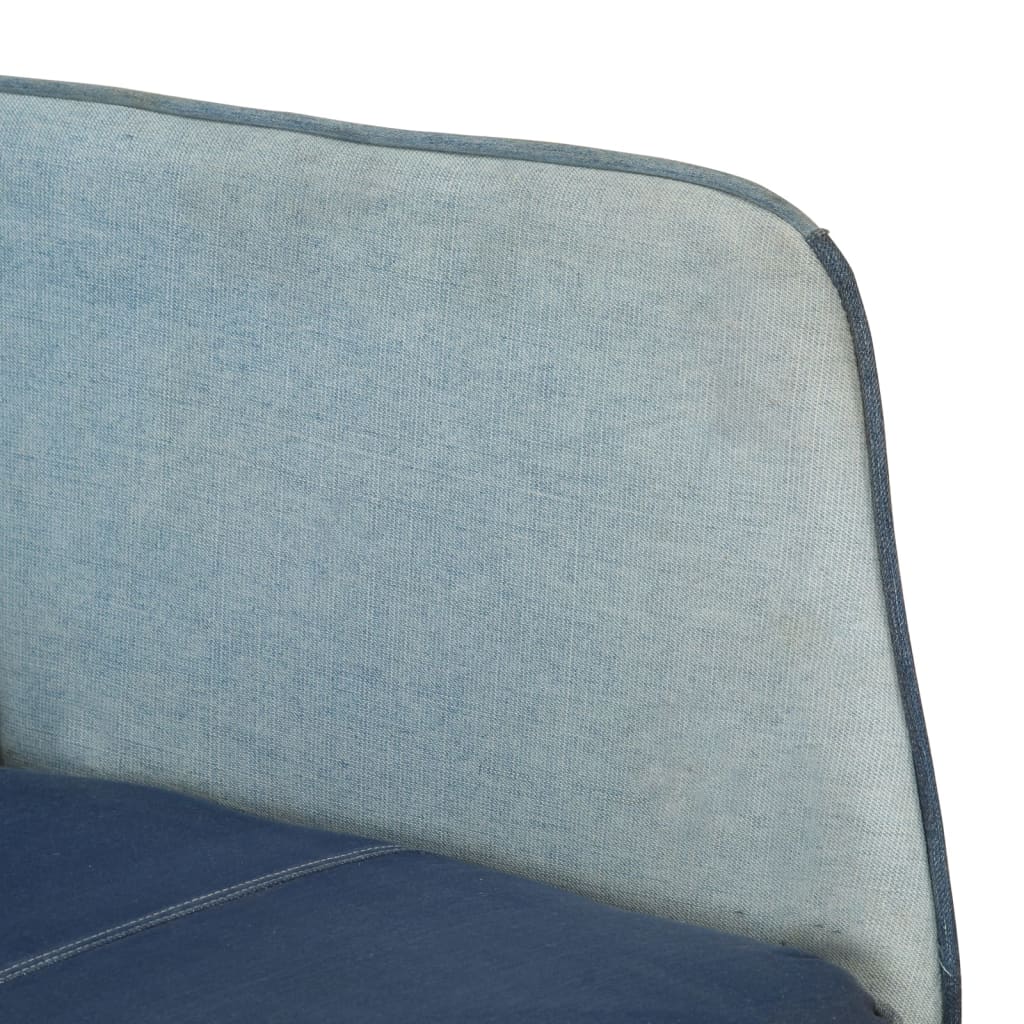 vidaXL Houpací křeslo s podnožkou modré denim patchwork plátno