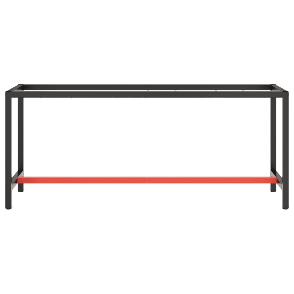 vidaXL Rám pracovního stolu matně černý a matně červený 190x50x79 cm