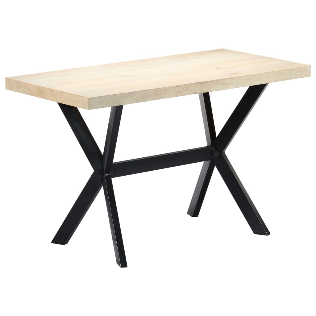 vidaXL Jídelní stůl bílý 120 x 60 x 75 cm masivní mangovníkové dřevo
