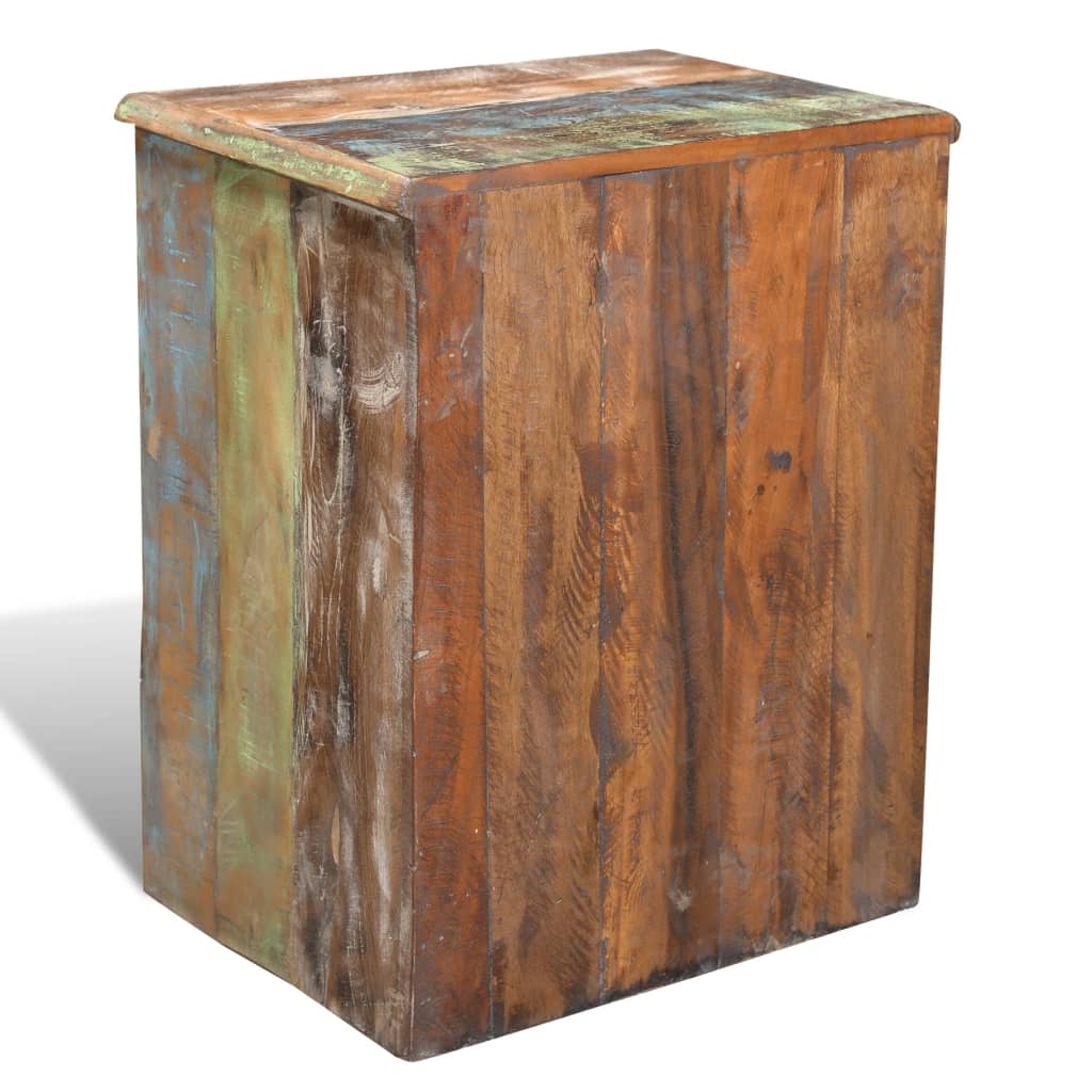 vidaXL Koncový stolek s 1 zásuvkou a dvířky recyklované dřevo