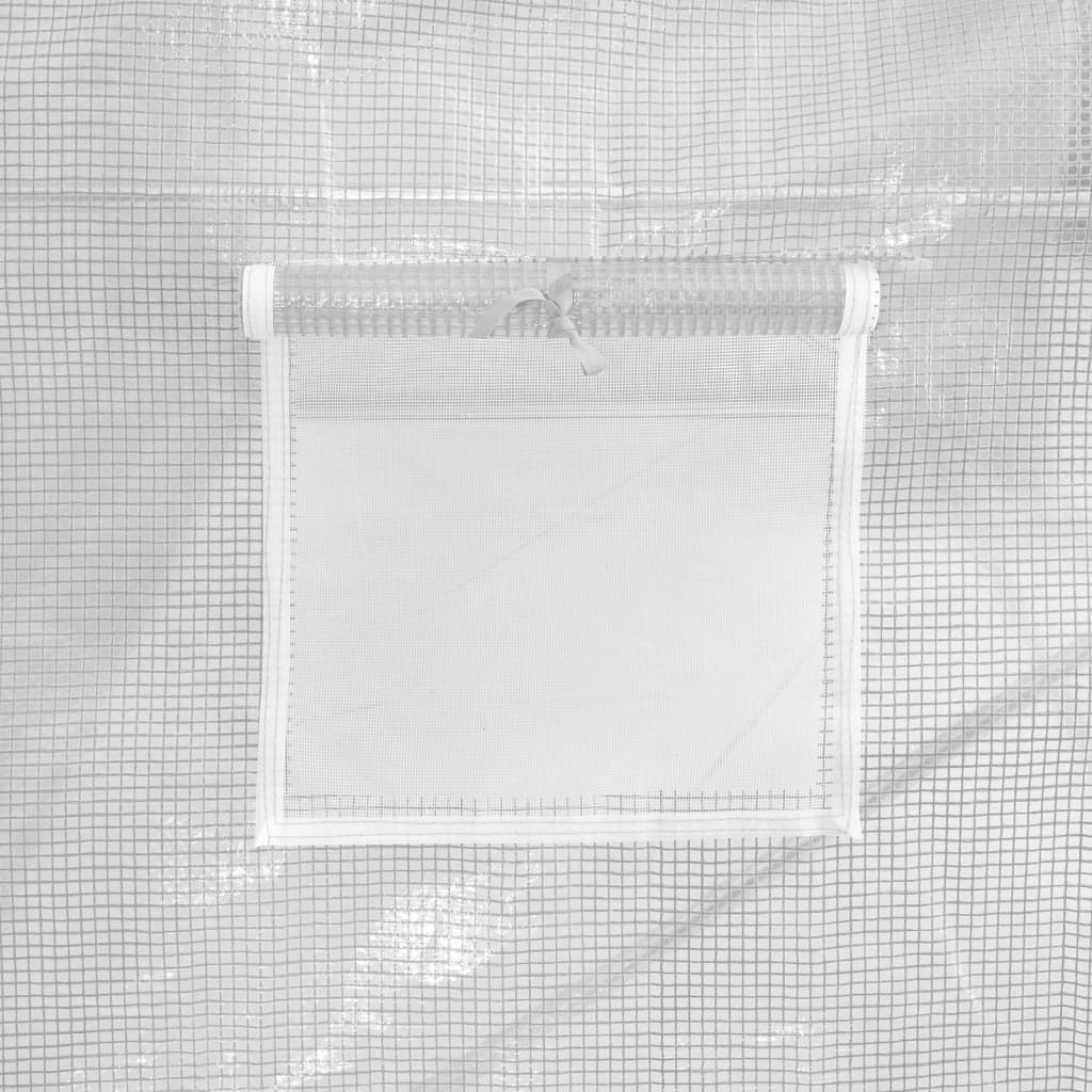 vidaXL Skleník s ocelovým rámem bílý 12 m² 6 x 2 x 2 m