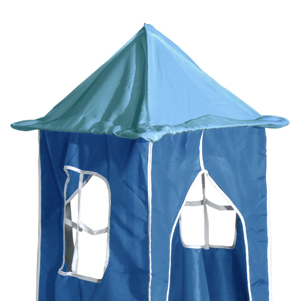 vidaXL Dětská patrová postel s věží modrá 80 x 200 cm masiv borovice