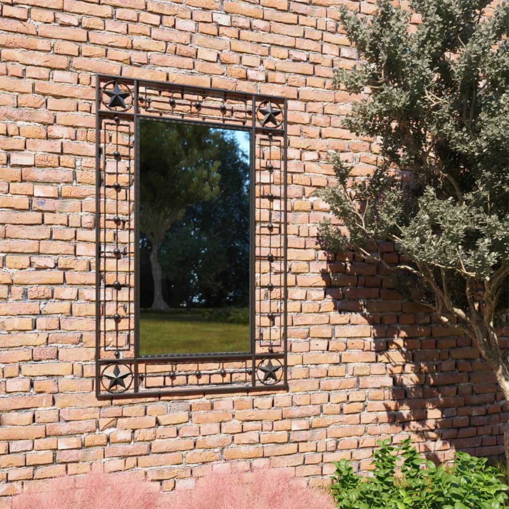 vidaXL Zahradní nástěnné zrcadlo obdélníkové 50 x 80 cm černé