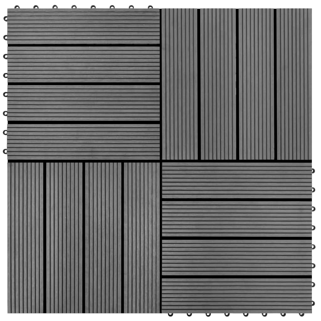 vidaXL 22 ks Terasové dlaždice 30 x 30 cm 2 m² WPC šedé