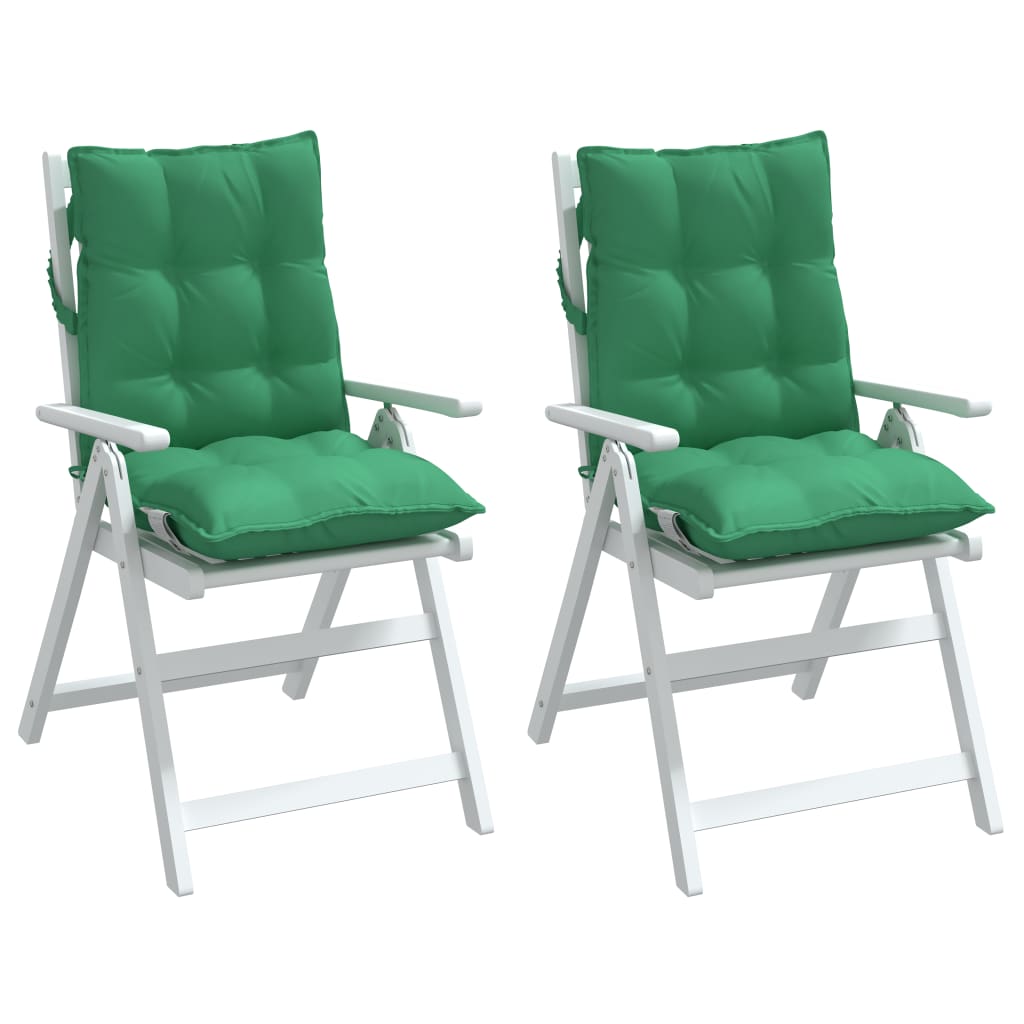 vidaXL Podušky na židli s nízkým opěradlem 2 ks zelené oxfordská látka